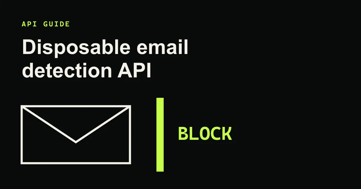 Simple envelope and block symbol for a disposable email detection API tutorial.