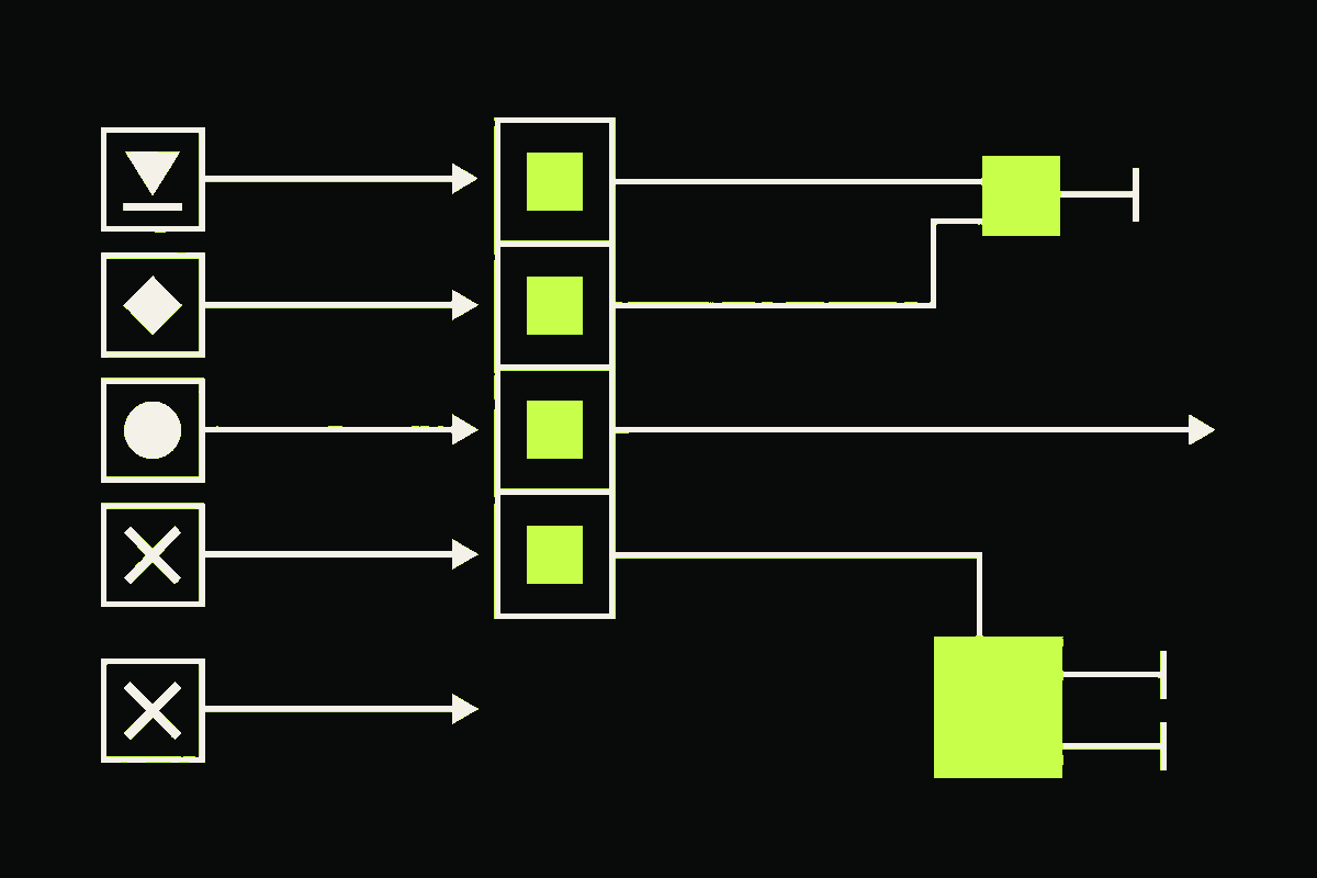 Four email events enter a suppression ledger; one stream continues, one is blocked, and a destination failure closes both.