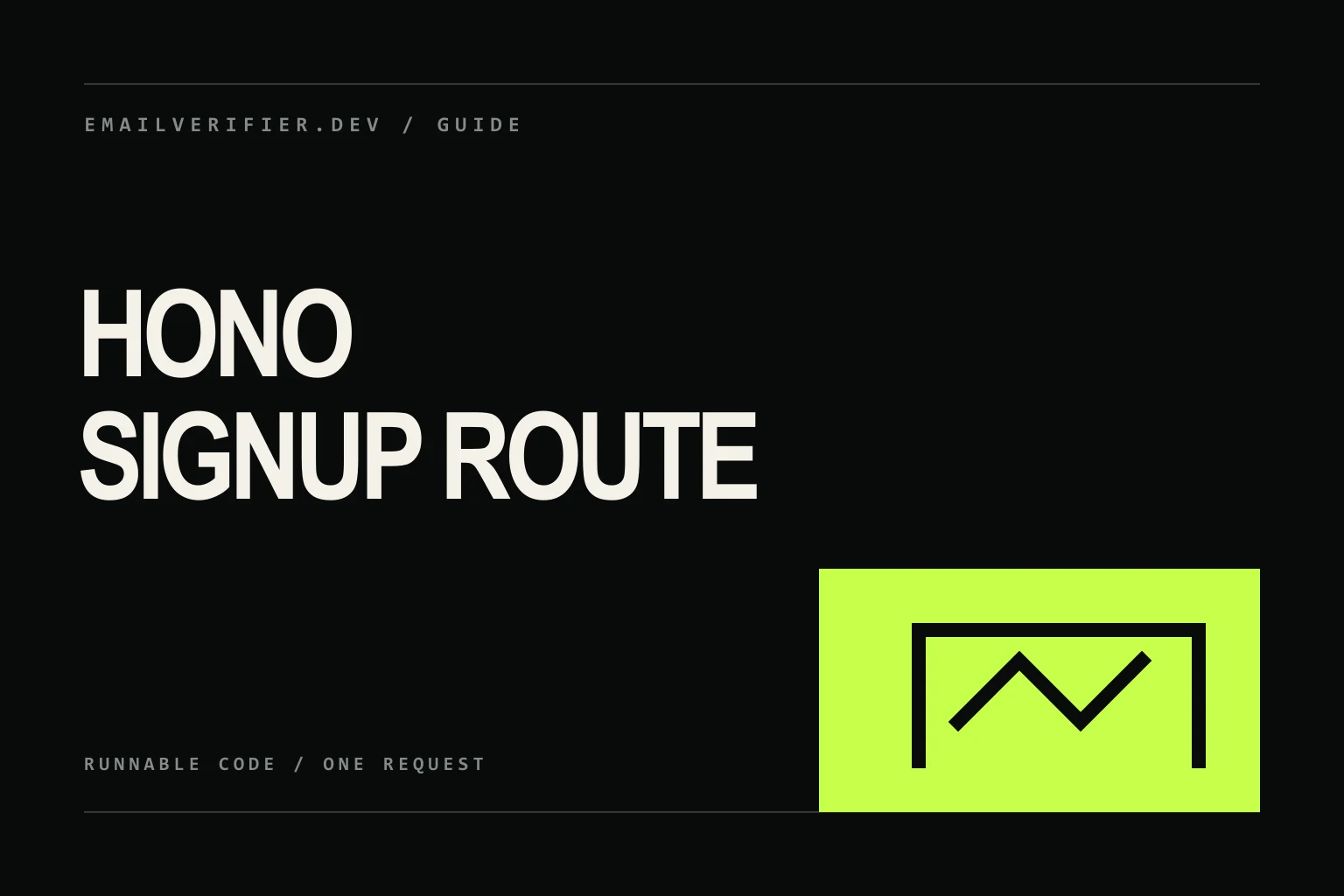 Hono signup validation cover with a Worker boundary and one email request.