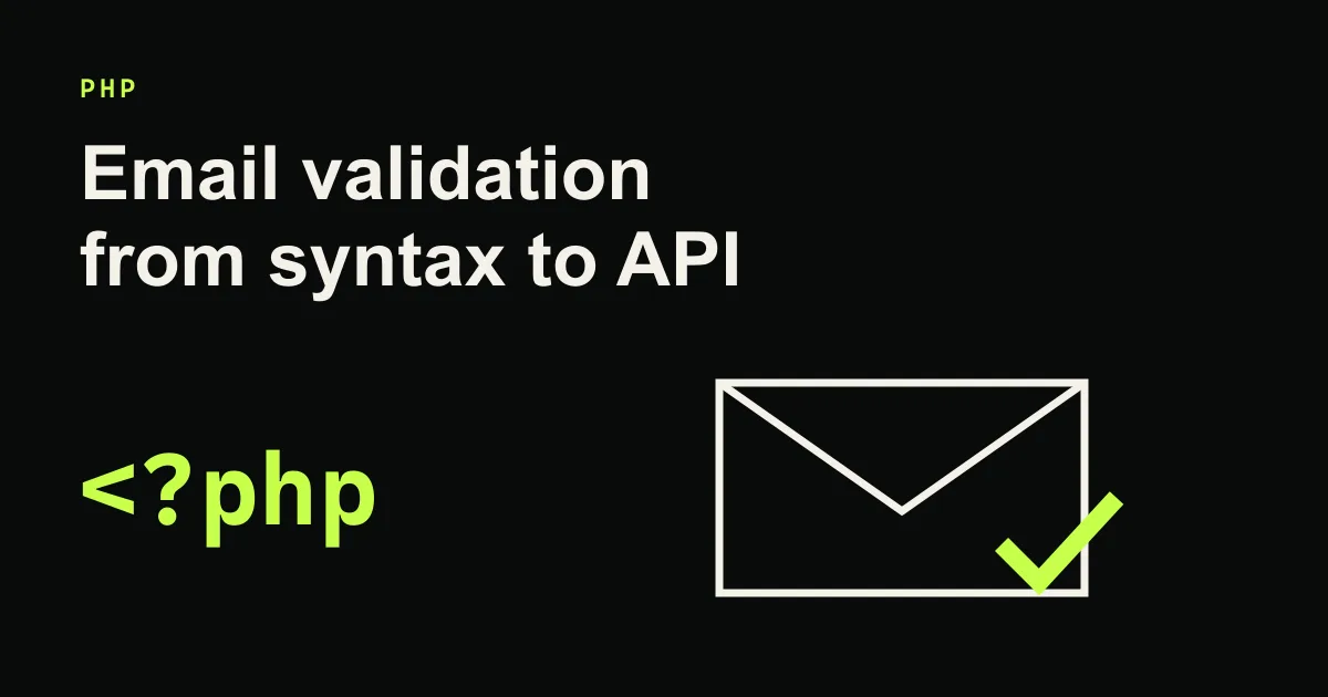 Simple PHP label and envelope for a PHP email validation tutorial.