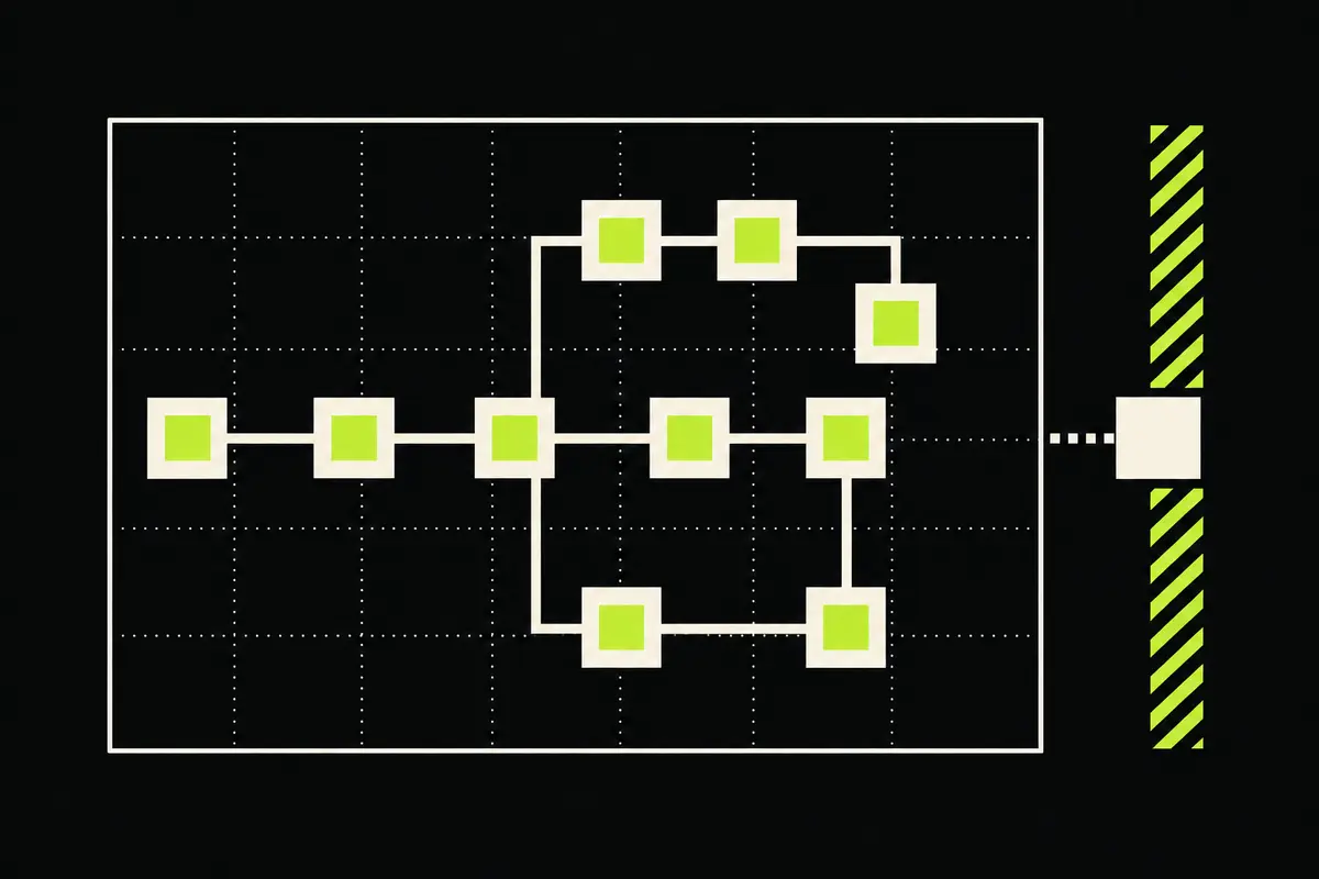 Ten connected SPF lookup nodes inside a grid, with an eleventh lookup blocked at the boundary.