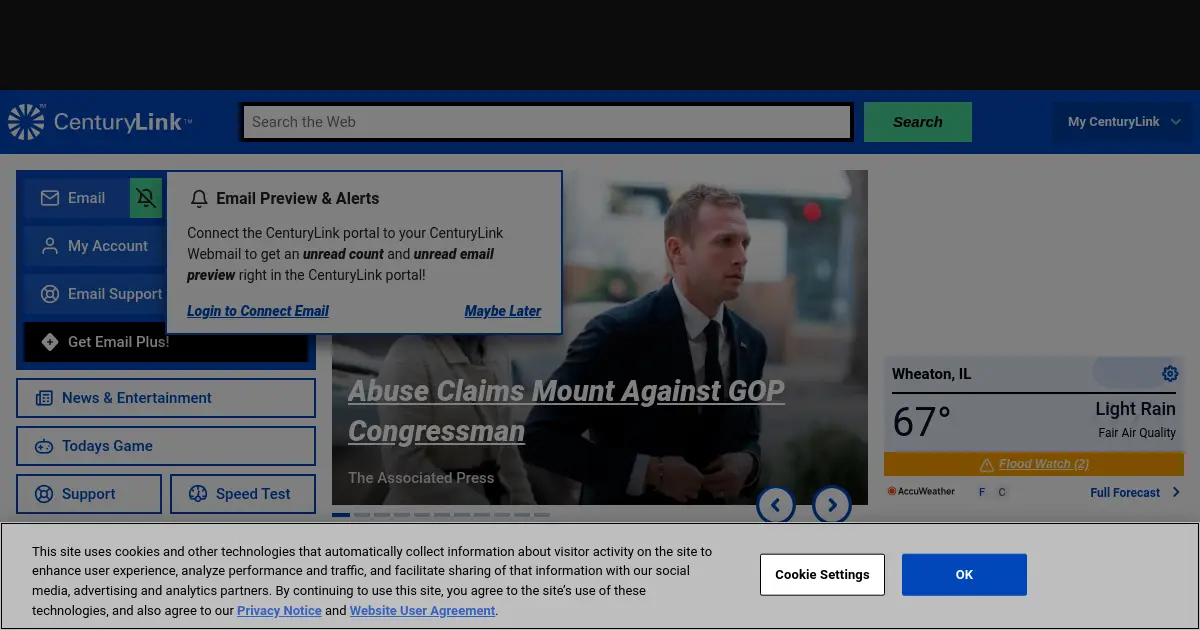 Website preview for centurylink.net