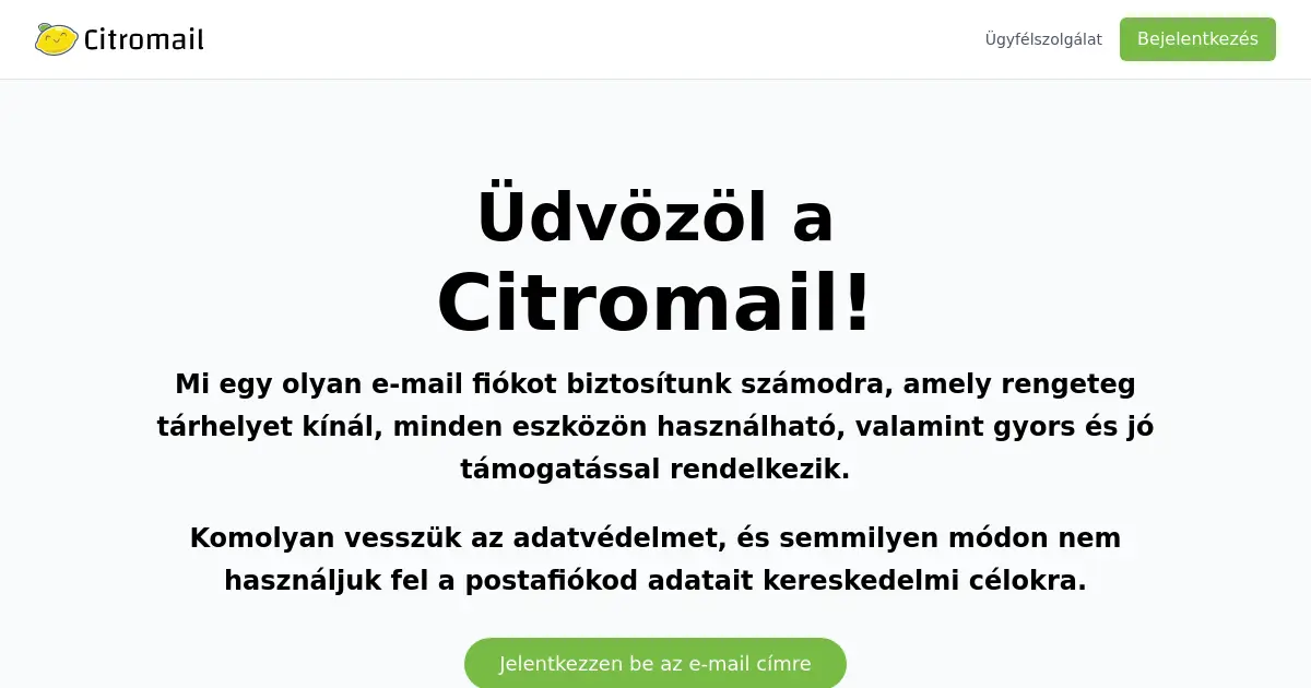 Website preview for citromail.hu