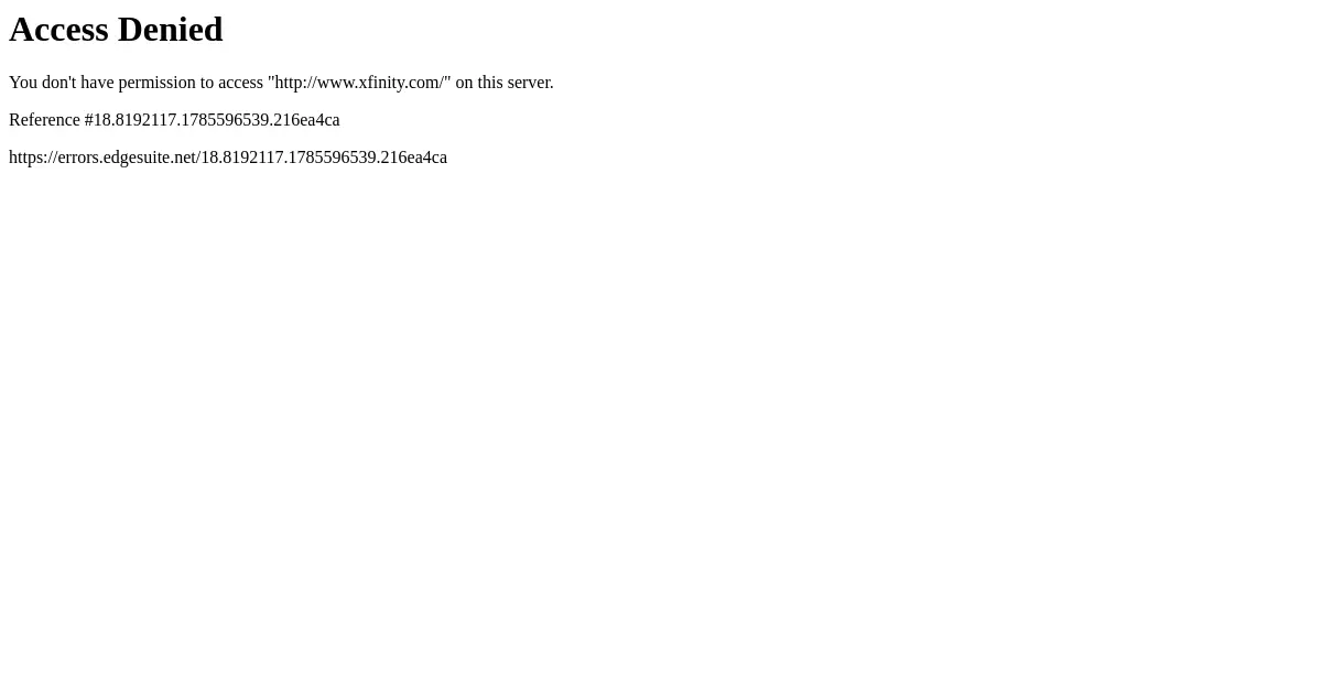 Website homepage preview for comcast.net