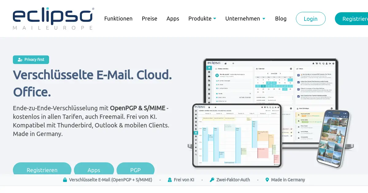 Website homepage preview for eclipso.de