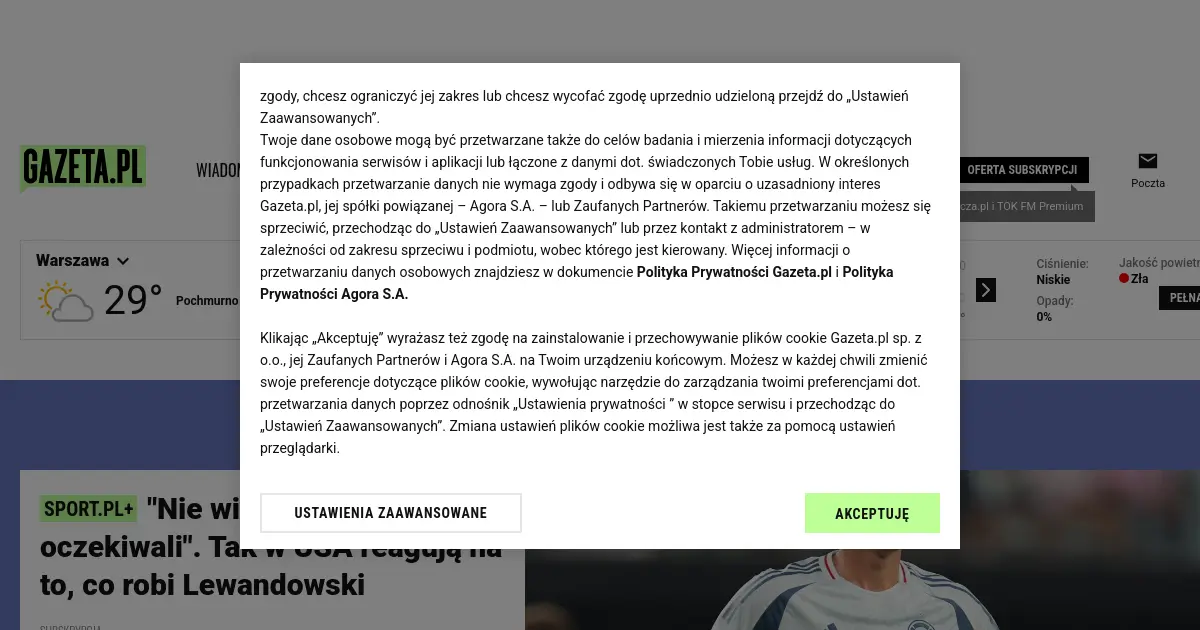 Website preview for gazeta.pl