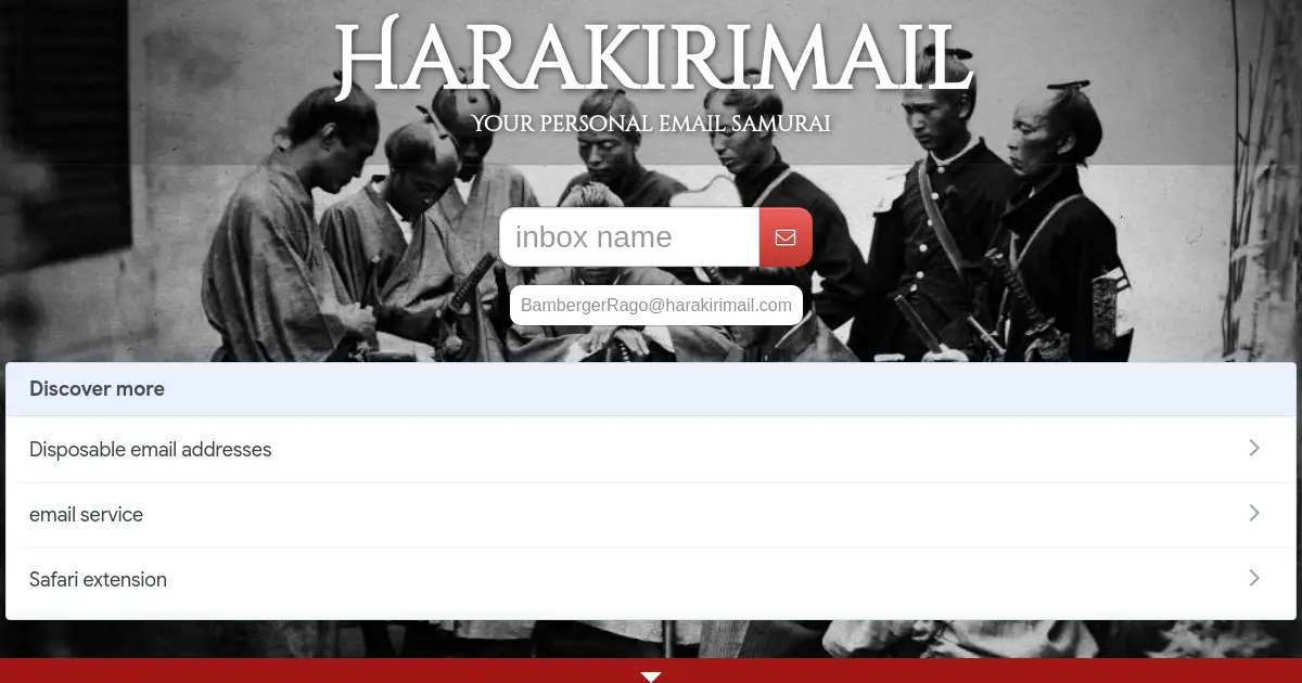 Website preview for harakirimail.com