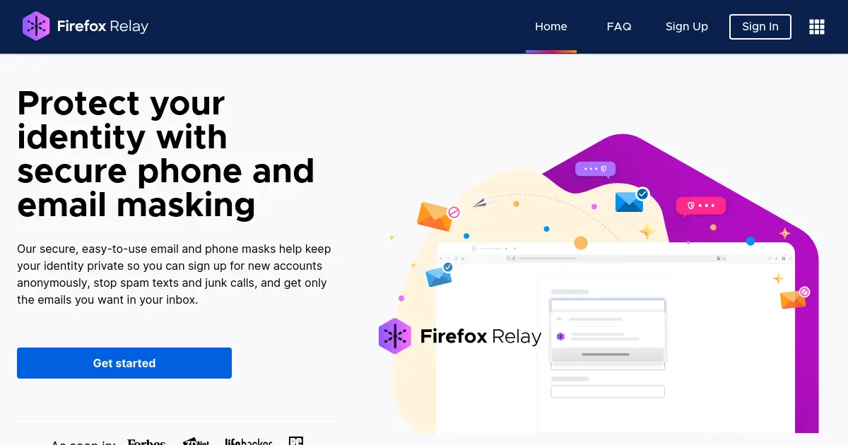 Website homepage preview for mozmail.com