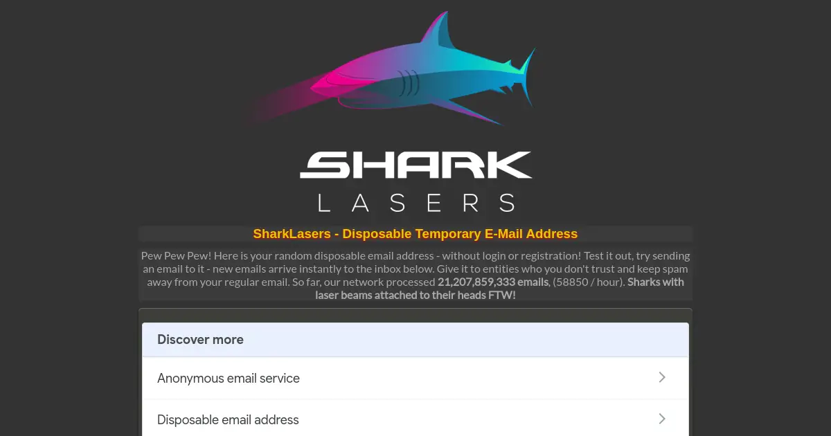 Website homepage preview for sharklasers.com