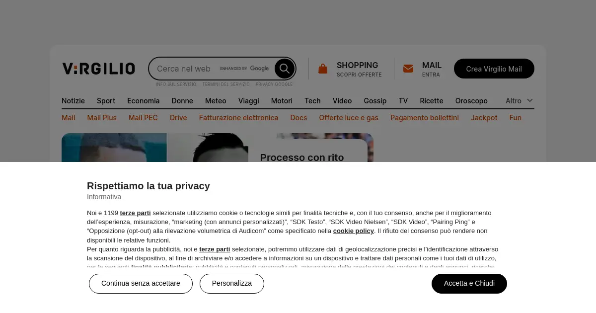 Website preview for virgilio.it