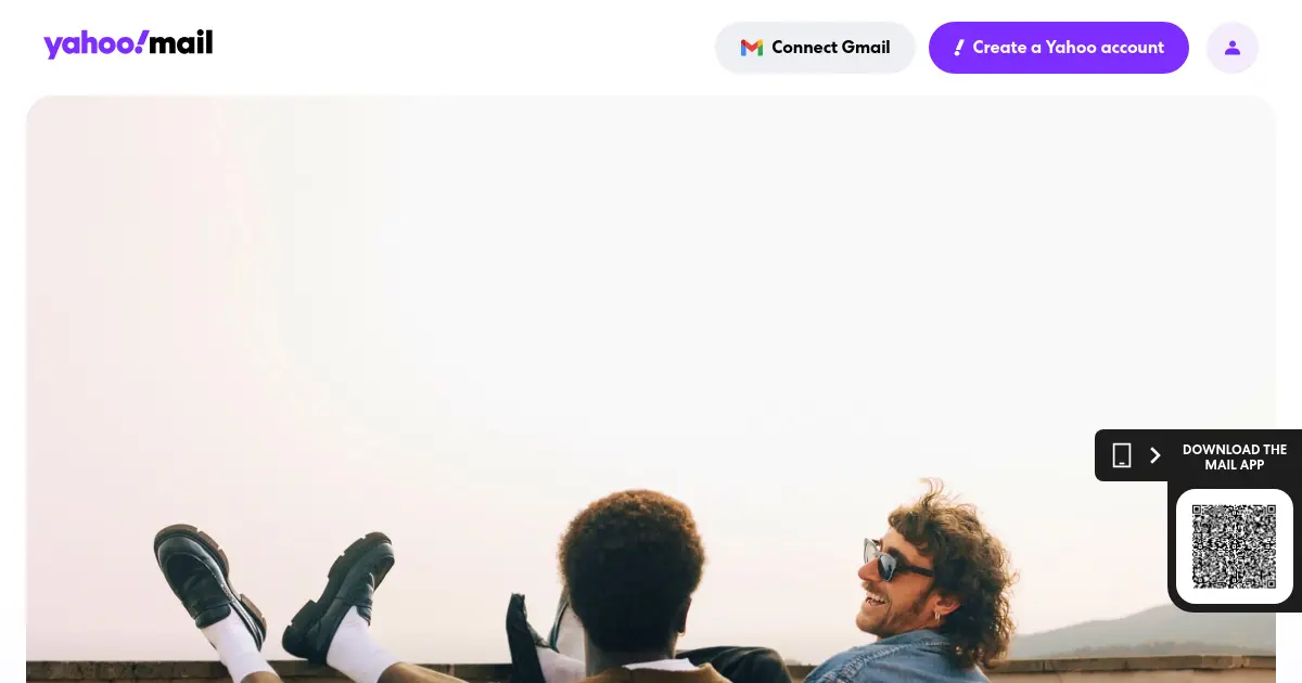 Website homepage preview for ymail.com